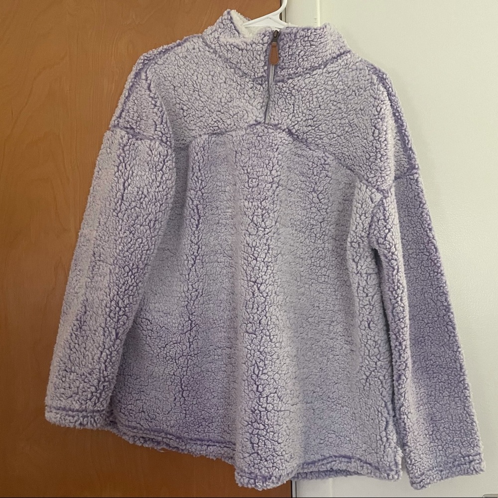 Purple and White Fuzzy Sweater